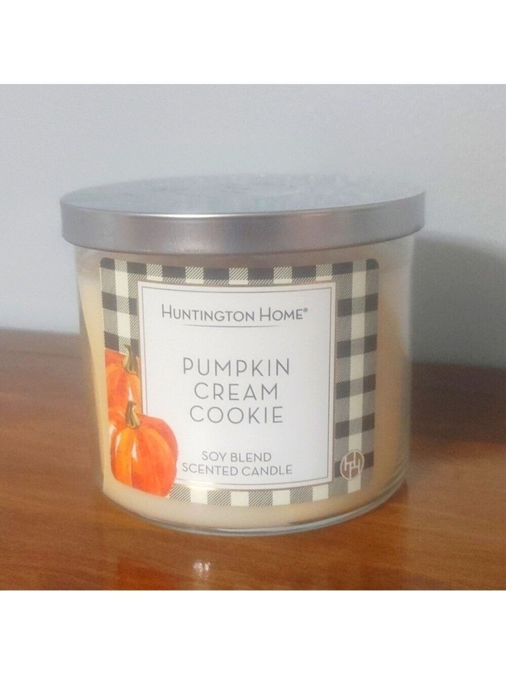 Huntington Home Soy Blend Scented 3-Wick Jar Candle, 14oz Pumpkin Cream Cookie